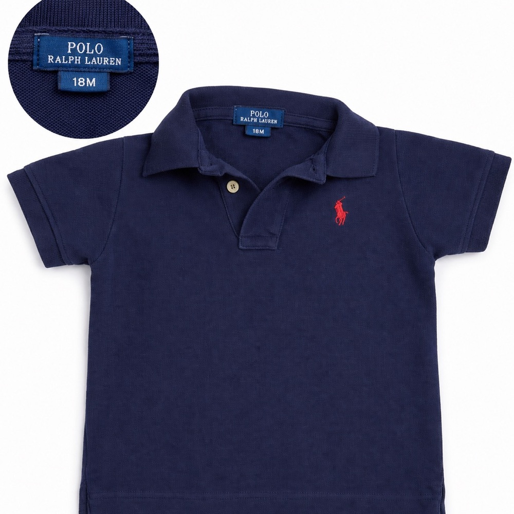 Polo by Ralph Lauren Navy Short-Sleeve Polo with Red Pony Embroidery